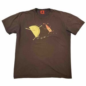 Republic of Leisure Brown T Shirt Worried Taco Evil Hot Sauce Men’s Small